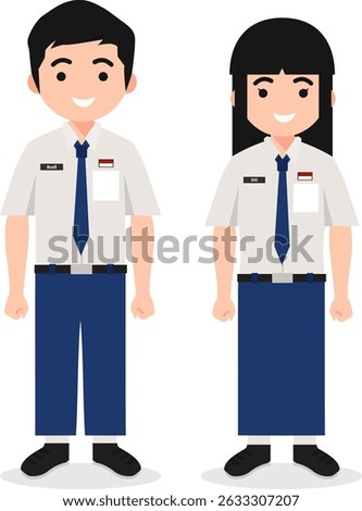 Indonesian Middle School Students in Uniform for Educational Projects