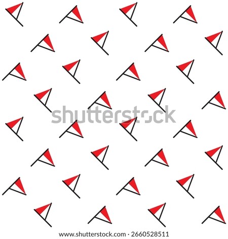 Indonesian Mini Triangle Flag Vector Seamless Pattern