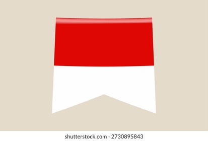 Indonesische oder Monaco-Flagge, Vektorsymbol als glänzendes hängendes Banner, ein modernes Nationalsymbol für patriotische Feiern.