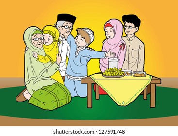 Indonesian Moslem eid mubarak celebration day