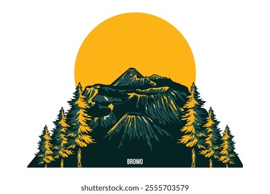 Indonesian Mount Bromo illustrator vector design