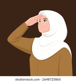 Mulher Muçulmana indonésia, funcionária pública, saudando a ilustração