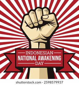 Indonesian National Awakening Day, Hari Kebangkitan Nasional Poster Banner Vector Illustration
