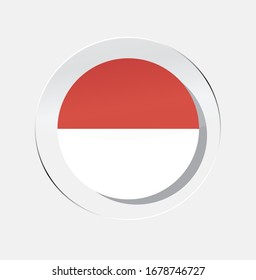 Indonesian national flag circle icon with a white background