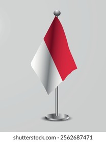 Indonesian National Flag on Stand. Representation of the Indonesian flag for official meetings, conferences, official events and international events of the country.