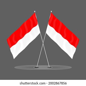 Indonesian National Flag Red and White Illustration Vector Image