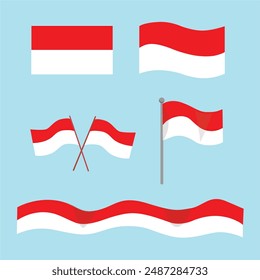 Indonesian national flag. The red and white colors are the characteristic of the flag and the design is simple.