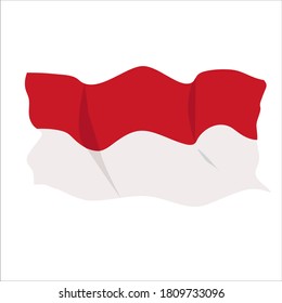 Indonesian national flag, white red wavy pattern vector design modern abstract, creative wavy pattern concept of Indonesian flag. jakarta, bali national flag design. muslim symbol flag. isolated.