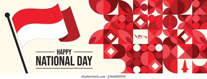 Indonesian National hero holding the flag of Indonesia on top of a building, the meaning of copy text is Happy Indonesian National Heroes Day, vector illustration

