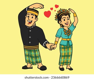 Indonesian Native Sulawesi in Traditional Dress