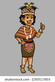 Indonesian Papua in Traditional Dress