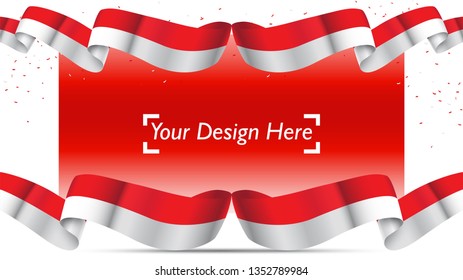 Indonesian patriotic background template with empty space for text, design, Holidays, Independence Day. Welcome to Indonesia concept - Vector