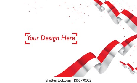 Indonesian patriotic background template with empty space for text, design, Holidays, Independence Day. Welcome to Indonesia concept - Vector