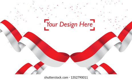 Indonesian patriotic background template with empty space for text, design, Holidays, Independence Day. Welcome to Indonesia concept - Vector