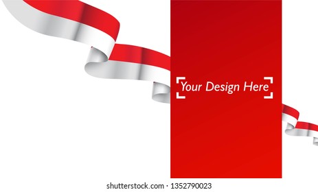Indonesian patriotic background template with empty space for text, design, Holidays, Independence Day. Welcome to Indonesia concept - Vector