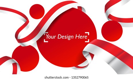 Indonesian patriotic background template with empty space for text, design, Holidays, Independence Day. Welcome to Indonesia concept - Vector