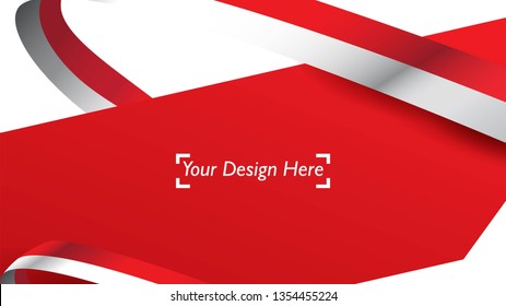 Indonesian patriotic background template with empty space for text, design, Holidays, Independence Day. Welcome to Indonesia concept - Vector