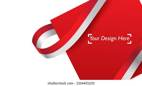 Indonesian patriotic background template with empty space for text, design, Holidays, Independence Day. Welcome to Indonesia concept - Vector