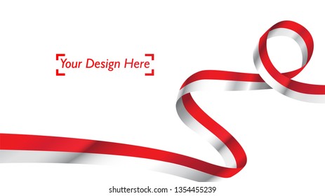 Indonesian patriotic background template with empty space for text, design, Holidays, Independence Day. Welcome to Indonesia concept - Vector
