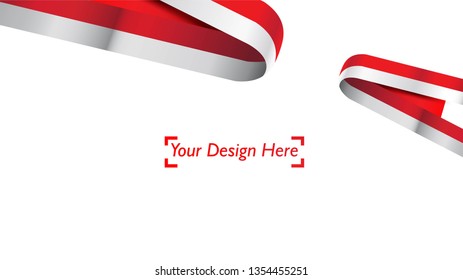 Indonesian patriotic background template with empty space for text, design, Holidays, Independence Day. Welcome to Indonesia concept - Vector