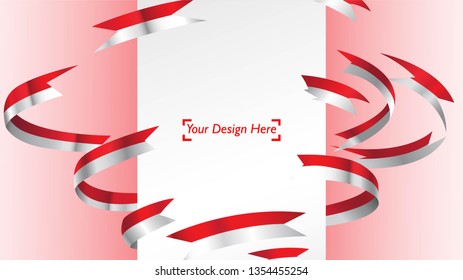 Indonesian patriotic background template with empty space for text, design, Holidays, Independence Day. Welcome to Indonesia concept - Vector