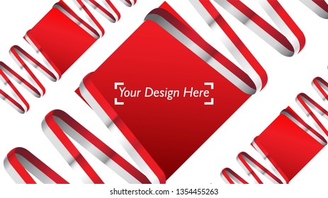 Indonesian patriotic background template with empty space for text, design, Holidays, Independence Day. Welcome to Indonesia concept - Vector