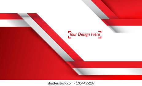 Indonesian patriotic background template with empty space for text, design, Holidays, Independence Day. Welcome to Indonesia concept - Vector