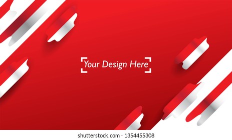 Indonesian patriotic background template with empty space for text, design, Holidays, Independence Day. Welcome to Indonesia concept - Vector