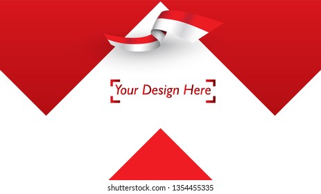 Indonesian patriotic background template with empty space for text, design, Holidays, Independence Day. Welcome to Indonesia concept - Vector