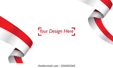Indonesian patriotic background template with empty space for text, design, Holidays, Independence Day. Welcome to Indonesia concept - Vector