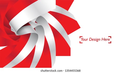 Indonesian patriotic background template with empty space for text, design, Holidays, Independence Day. Welcome to Indonesia concept - Vector