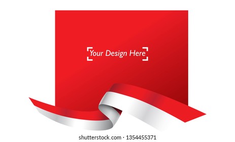 Indonesian patriotic background template with empty space for text, design, Holidays, Independence Day. Welcome to Indonesia concept - Vector