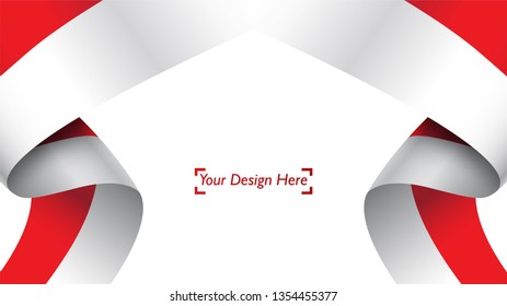 Indonesian patriotic background template with empty space for text, design, Holidays, Independence Day. Welcome to Indonesia concept - Vector
