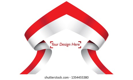 Indonesian patriotic background template with empty space for text, design, Holidays, Independence Day. Welcome to Indonesia concept - Vector