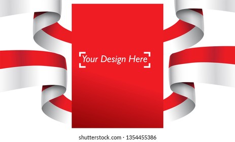 Indonesian patriotic background template with empty space for text, design, Holidays, Independence Day. Welcome to Indonesia concept - Vector