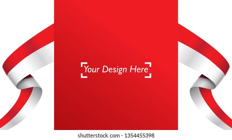 Indonesian patriotic background template with empty space for text, design, Holidays, Independence Day. Welcome to Indonesia concept - Vector