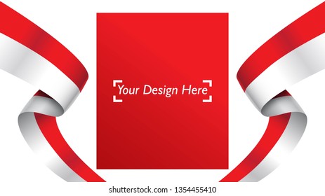 Indonesian patriotic background template with empty space for text, design, Holidays, Independence Day. Welcome to Indonesia concept - Vector