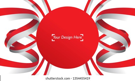 Indonesian patriotic background template with empty space for text, design, Holidays, Independence Day. Welcome to Indonesia concept - Vector