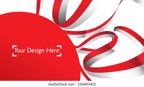 Indonesian patriotic background template with empty space for text, design, Holidays, Independence Day. Welcome to Indonesia concept - Vector
