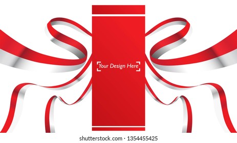 Indonesian patriotic background template with empty space for text, design, Holidays, Independence Day. Welcome to Indonesia concept - Vector