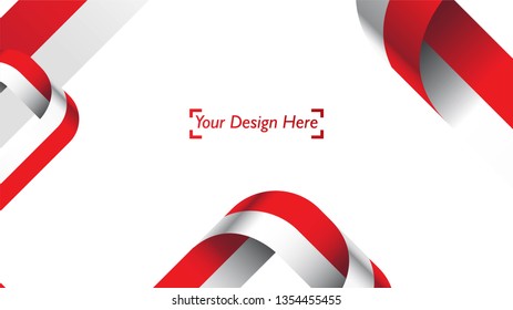 Indonesian patriotic background template with empty space for text, design, Holidays, Independence Day. Welcome to Indonesia concept - Vector