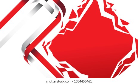 Indonesian patriotic background template with empty space for text, design, Holidays, Independence Day. Welcome to Indonesia concept - Vector