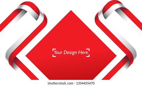 Indonesian patriotic background template with empty space for text, design, Holidays, Independence Day. Welcome to Indonesia concept - Vector