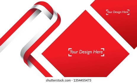 Indonesian patriotic background template with empty space for text, design, Holidays, Independence Day. Welcome to Indonesia concept - Vector