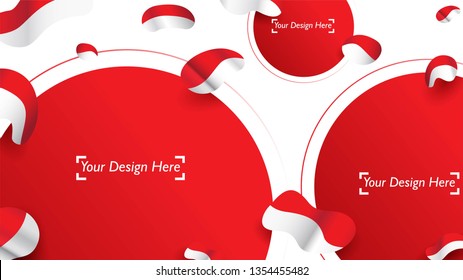 Indonesian patriotic background template with empty space for text, design, Holidays, Independence Day. Welcome to Indonesia concept - Vector