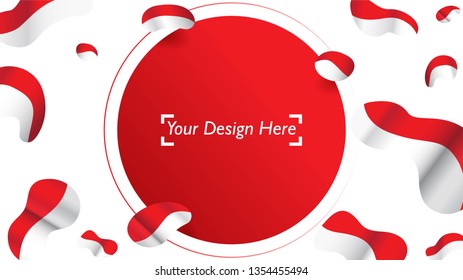 Indonesian patriotic background template with empty space for text, design, Holidays, Independence Day. Welcome to Indonesia concept - Vector