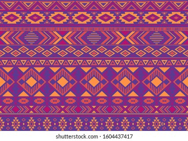 Indonesian pattern tribal ethnic motifs geometric seamless vector background. Fashionable indian tribal motifs clothing fabric textile print traditional design with triangle and rhombus shapes.