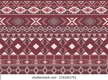 Indonesian pattern tribal ethnic motifs geometric seamless vector background. Graphic indonesian tribal motifs clothing fabric textile print traditional design with triangle and rhombus shapes.