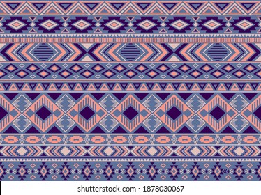 Indonesian pattern tribal ethnic motifs geometric seamless vector background. Trendy indian tribal motifs clothing fabric textile print traditional design with triangle and rhombus shapes.