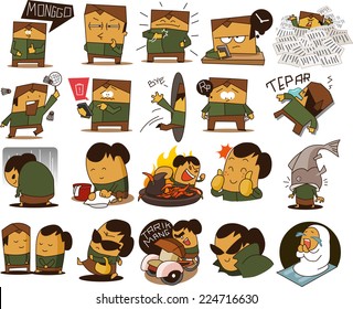Indonesian people in various act